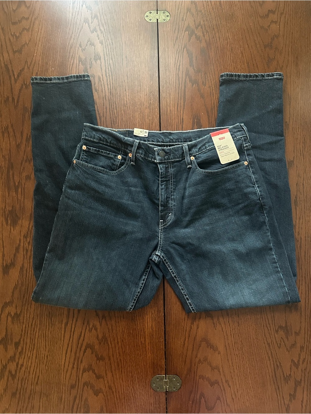 Levi's Men's Relaxed Straight Jeans in Dark Blue Denim